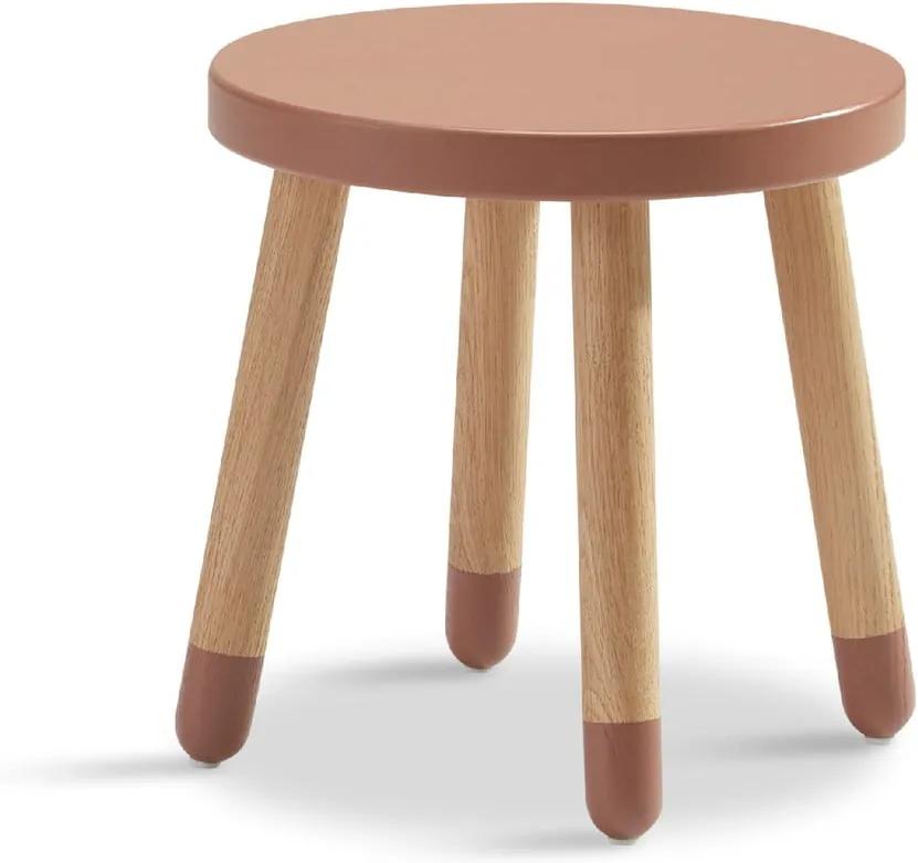 Ružová detská stolička Flexa Dots, ø 30 cm