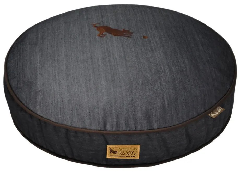 Tmavomodrý pelech pre psa ø 70 cm Round Bed Denim Medieval Blue / Dark Chocolate S – P.L.A.Y.