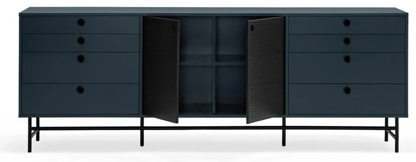 Čierno-modrá komoda Teulat Punto, šírka 212 cm