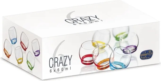 BOHEMIA CRAZY POHÁRE 60ML SADA 6 KS