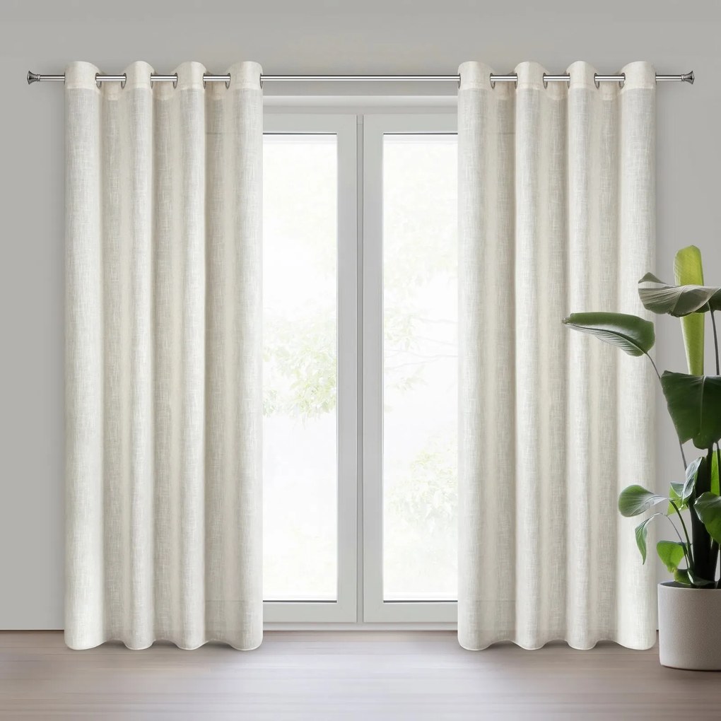 ZÁVES NA KRÚŽKOCH ELINA 140X250 CM PRÍRODNÁ