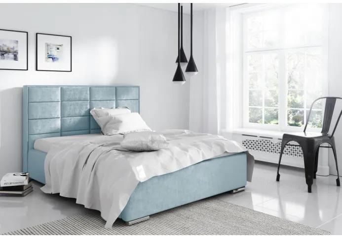 Elegantná manželská posteľ Caffara 180x200, modrá