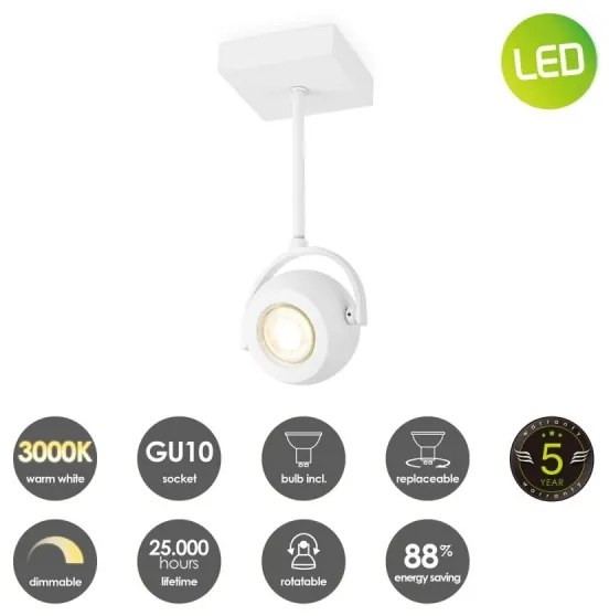 LED Stmievateľné bodové svietidlo NOP 1xGU10/5,8W/230V biela