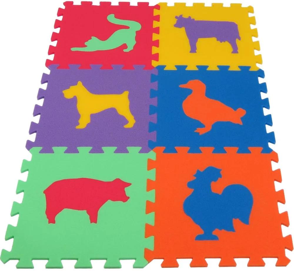 Malý Génius Penový koberec MAXI 6 zvieratka 3 – hrubý