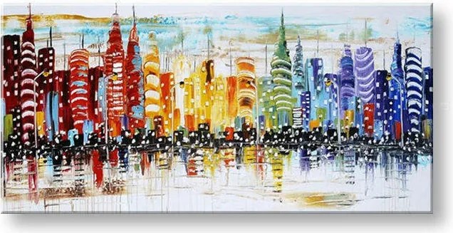 Maľovaný obraz na stenu MESTO FB164E1