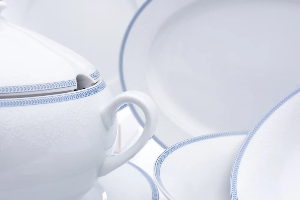 Jídelní souprava, karlovarský porcelán, Thun, Opal, krajka, 25 dílná