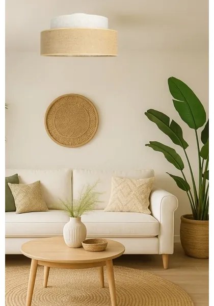 Stropné svietidlo BOHO 1xE27/60W/230V pr. 40 cm krémová/béžová