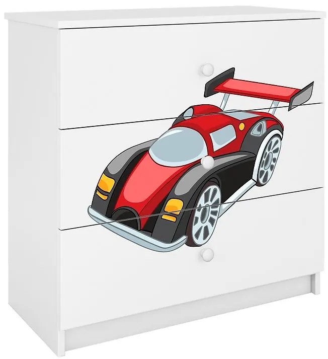 Detská komoda  Babydreams Biely – Auto