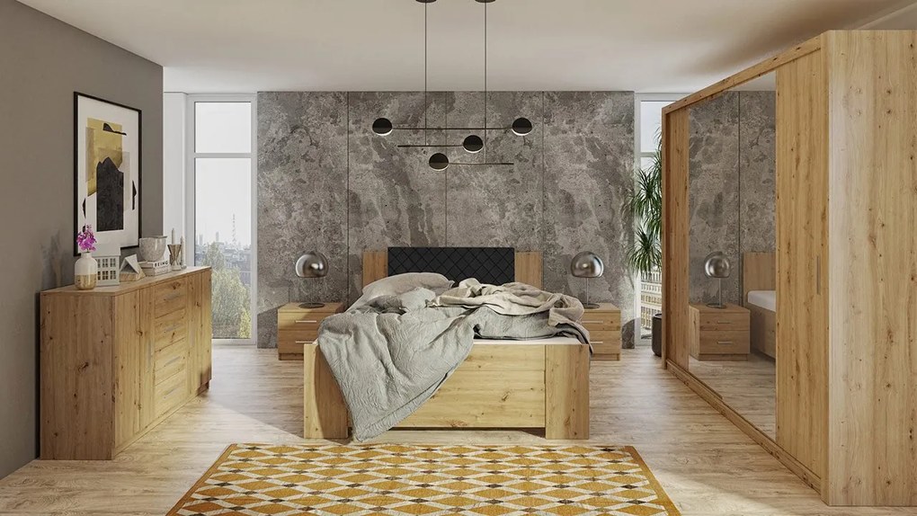 Spálňa Kler VIII, Farby: biela / biely + ekokoža soft 017 pik