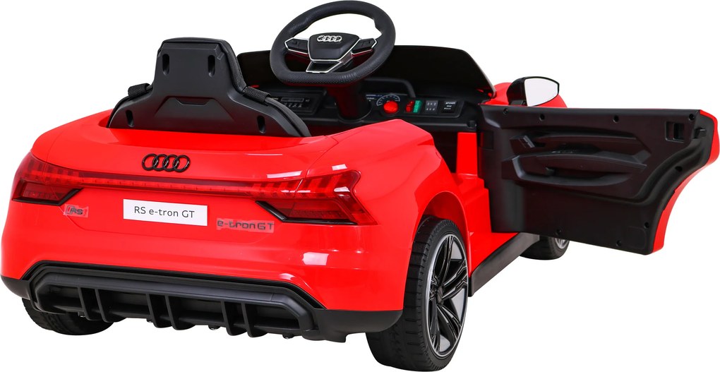 Ramiz Elektrické autíčko Audi RS E-Tron GT pre deti červené + diaľkové ovládanie + pohon 4x4 + rádio MP3 + LED + EVA
