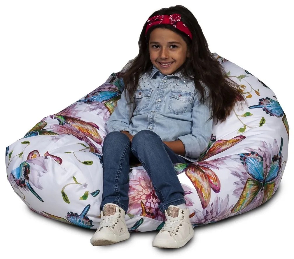 INTERMEDIC Sedací vak Sako Modern – 300 L, polyester, univerzálny dizajn Farba: DG51 - Motýle