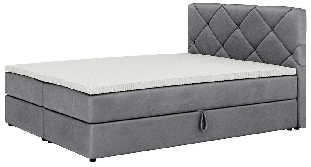 Manželská posteľ Boxspring 140x200 cm Karum (tmavosivá) (s roštom a matracom). Vlastná spoľahlivá doprava až k Vám domov. 1007774