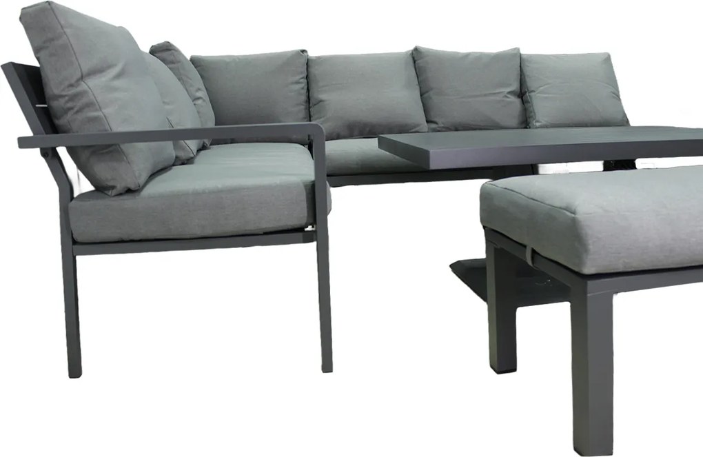 CH Rohová súprava hliníkového nábytku - sivá