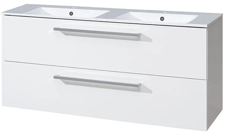Mereo Mereo, Bino, kúpeľňová skrinka s keramickým umývadlom 121 cm, biela, dub, MER-CN663