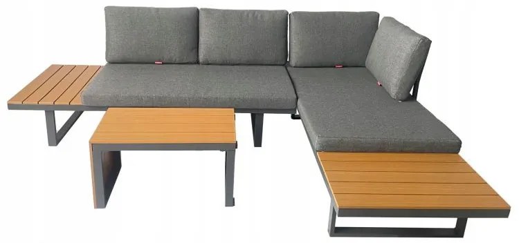 ZÁHRADNÝ SET NORM 175 x 78 + STOLÍK HNEDÝ + SIVÝ