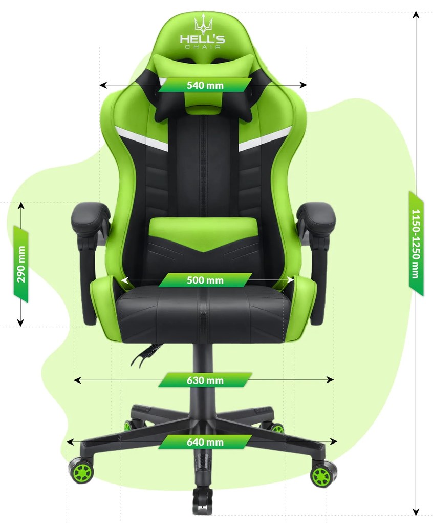 Hells Herná stolička pre deti Hell's Chair HC-1004 KIDS Green