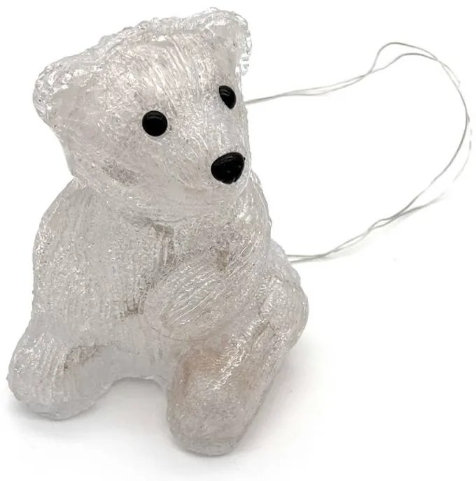 DECOLED Sedící LED medvěd na baterie, 16 diod, s časovačem