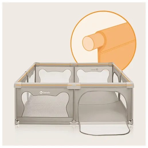 Lionelo - Hracia ohrádka WILLOW XL béžová