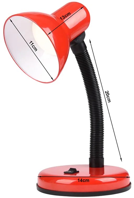 Verk 12254 Retro stolná lampička červená