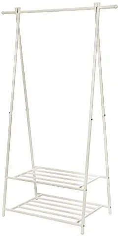 Stojan na oblečenie, kovový, 2 police, 155x87,5x41cm