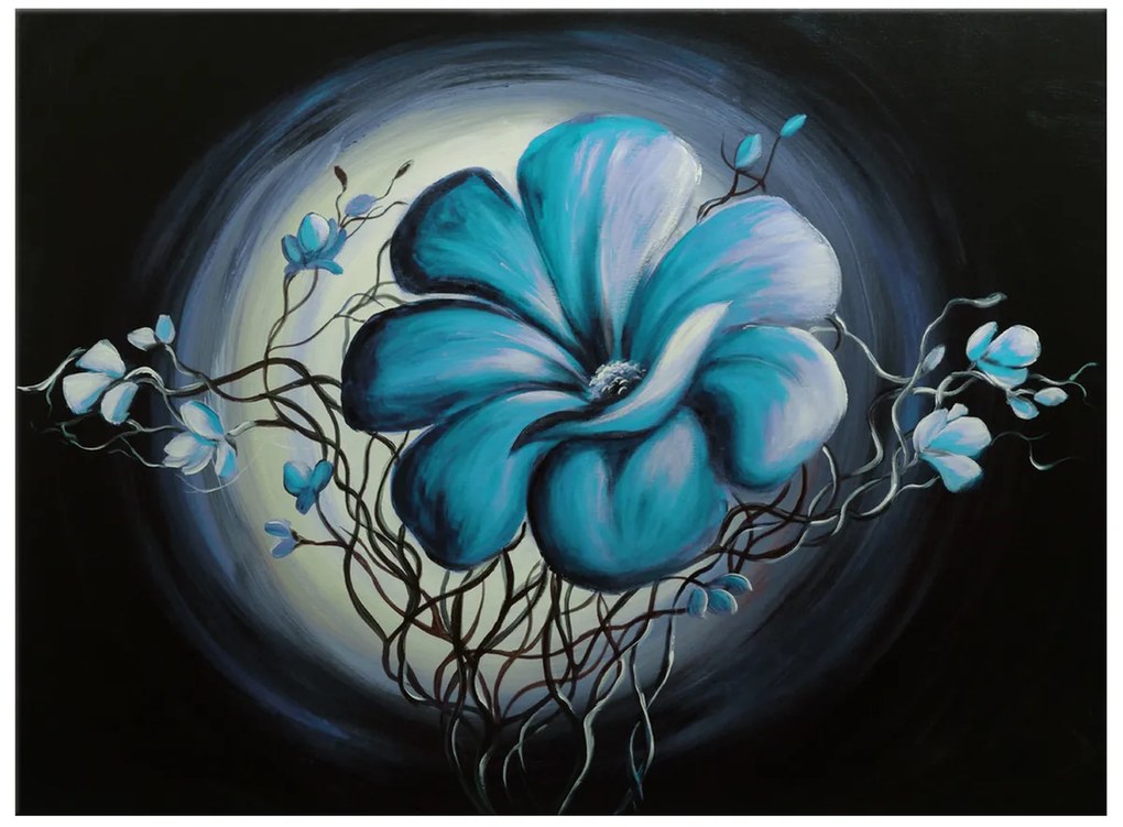 Gario Ručne maľovaný obraz Modrá živá krása Rozmery: 100 x 70 cm