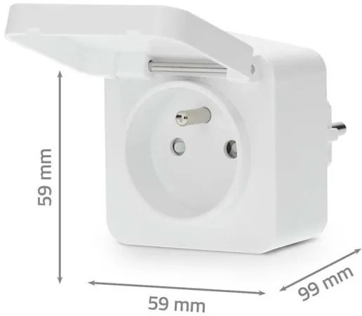 Nedis ZBPO130EWT -Inteligentná zásuvka Smartlife 3680W/230V/ Typ E/16A Wi-Fi Tuya IP44