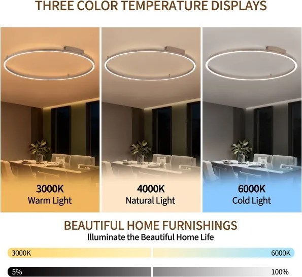 Brilagi - LED stmievateľné svietidlo PORTOFINO LED/85W/230V pr. 120 cm béžové + s diaľkovým ovládačom