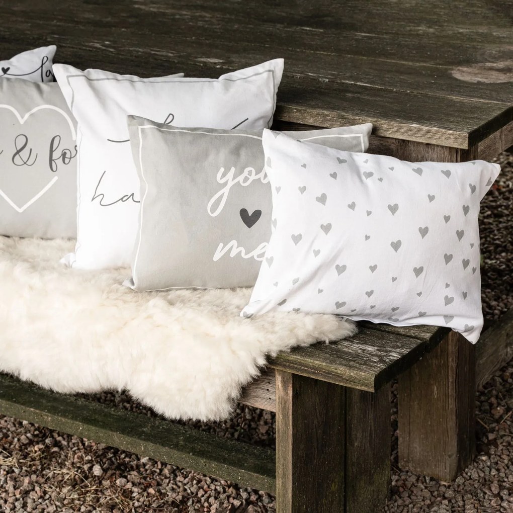 Svetlo šedý vankúš Forever Love - 40 * 12 * 60cm