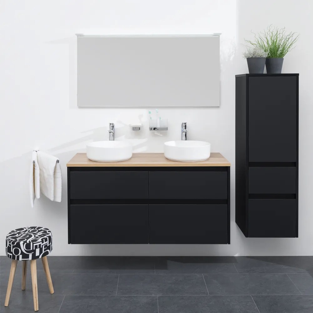 Mereo, Mereo Opto, kúpeľňová skrinka s keramickým umývadlom 121 cm, dub Riviera, MER-CN923