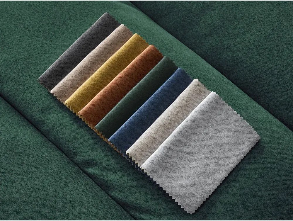 Zelená zamatová rohová pohovka (ľavý roh/s leňoškou) Sierra – Bobochic Paris