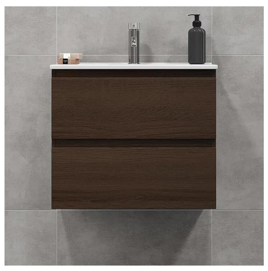 Kúpeľňová skrinka s umývadlom KENWOOD 61 cm orech