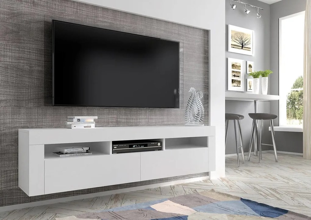 TV stolík/skrinka Moderno (biela). Akcia -20%. Vlastná spoľahlivá doprava až k Vám domov. 1124837