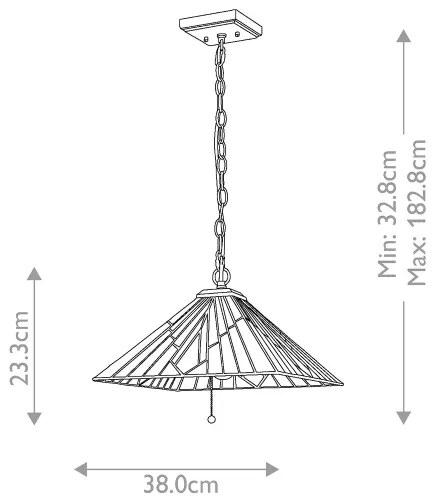 Elstead TF-ALDERLEY-P - Závesný luster Tiffany ALDERLEY 1xE27/60W/230V