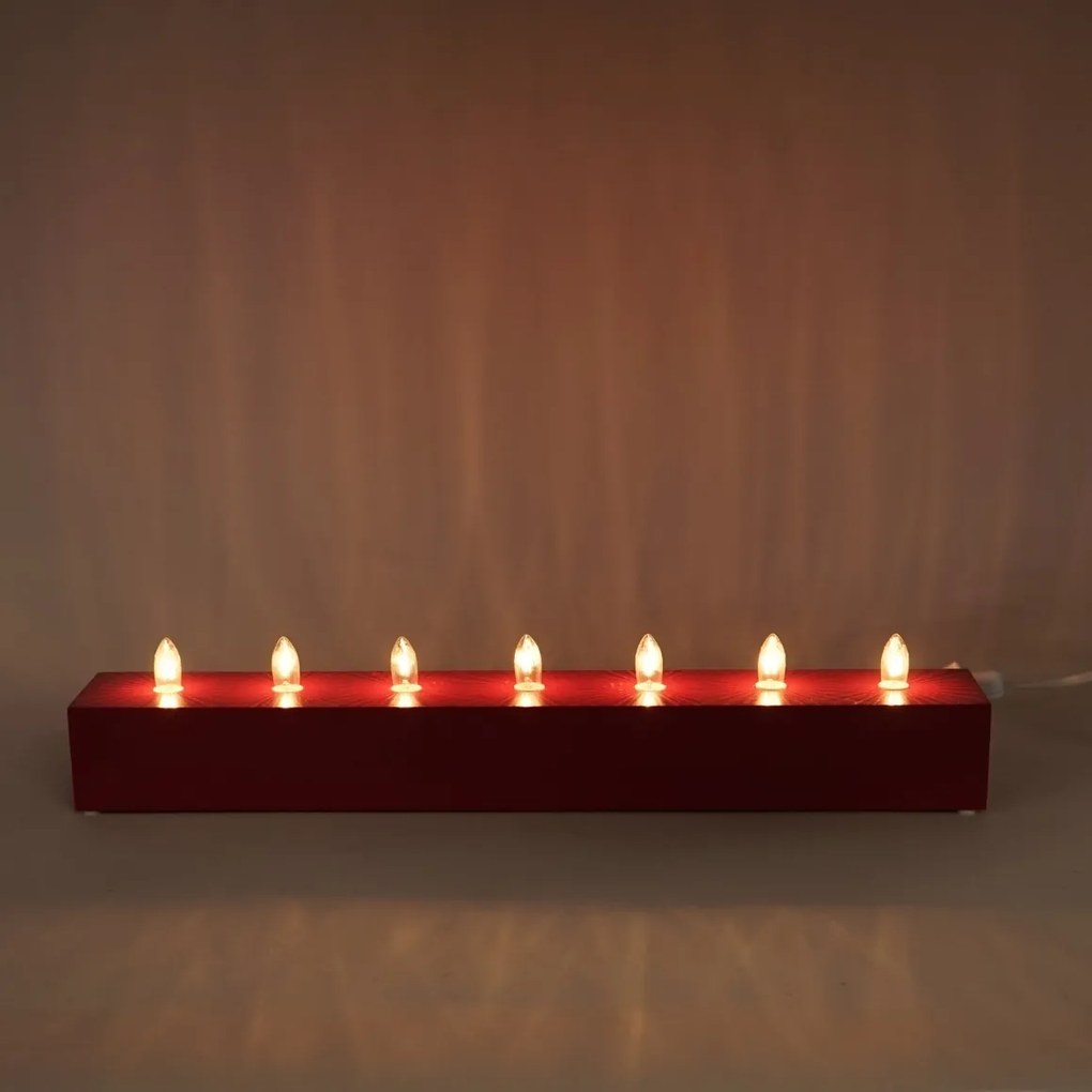 Elektrický drevený svietnik VELAS, červený
