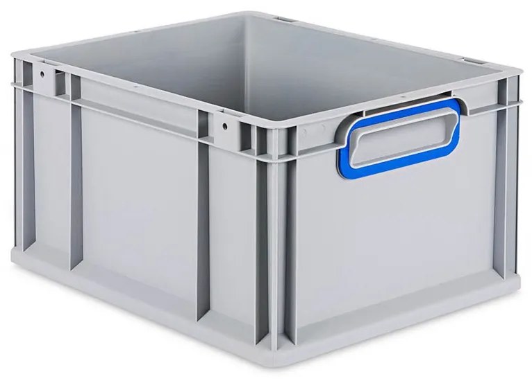 Sada 8 kusov - Eurobox Next Gen 2.0 - Stohovateľná nádoba s uzavretými rukoväťami - Modrá - 400 x 300 x 220 mm