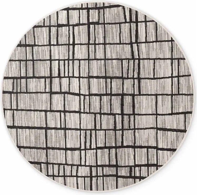 Čierny/krémovobiely okrúhly vnútorný a vonkajší koberec ø 160 cm Haringey Crouch – Ted Baker