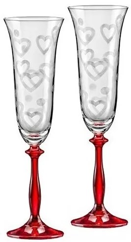 Crystalex Poháre na šumivé víno Angela 1LOVE 190 ml, 2 ks