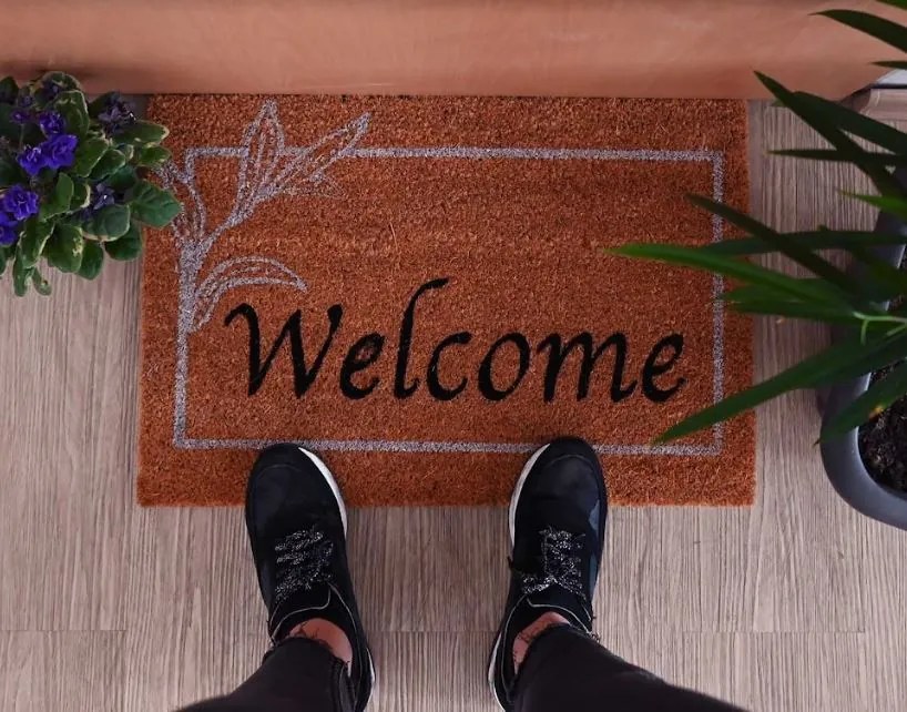 Bestent Vstupná čistiaca rohož PVC a Kokos 40x60cm Welcome White