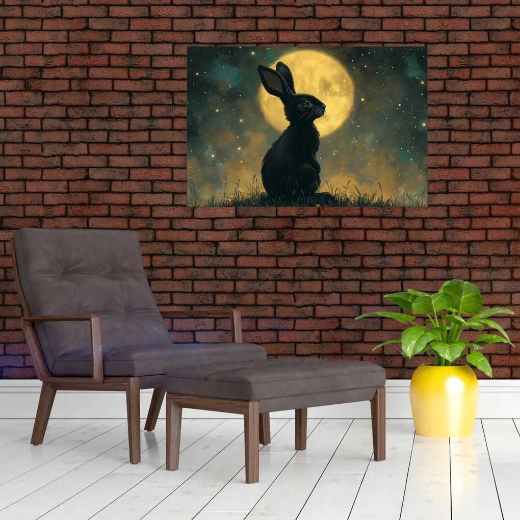 Obraz - Zajac s mesiacom (90x60 cm)