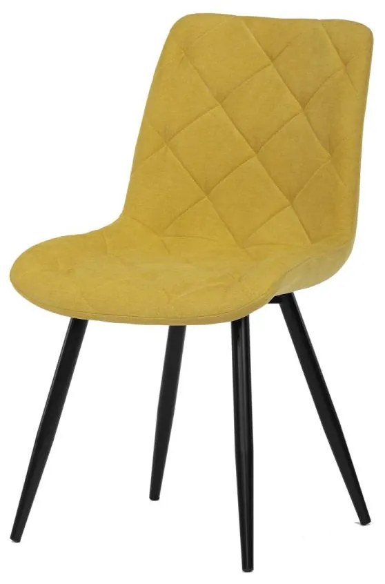 Stolička jedálenská CT-382 YEL2 žltá látka, nohy čierny kov