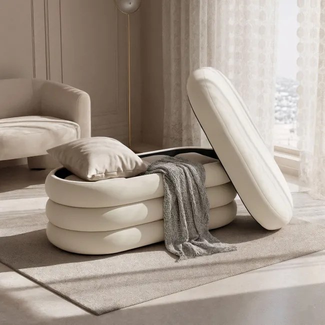 Taburetka PUFFO krémová