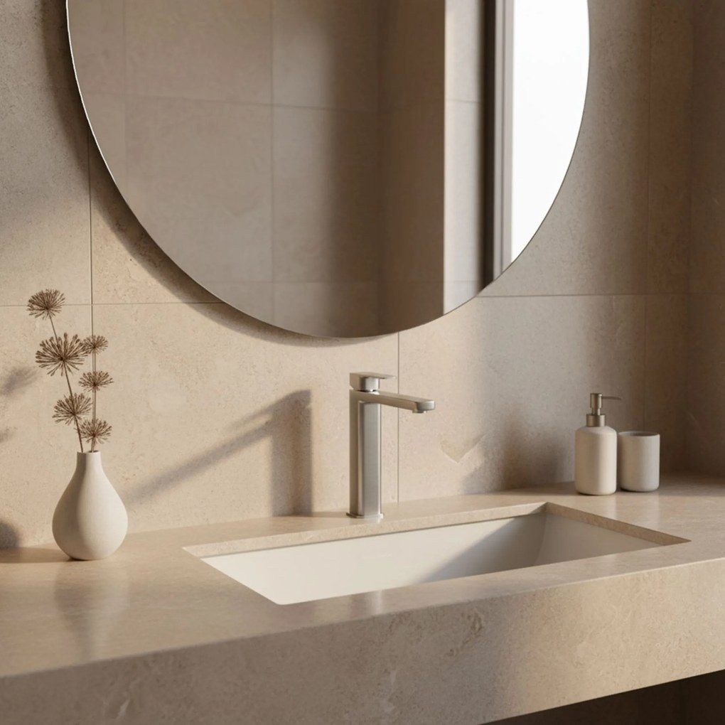 Rea Arlo, vysoká umývadlová batéria h-295, brúsená oceľ, REA-B4588