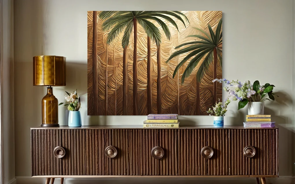 Gario Obraz na plátne Palma Gold Abstrakt Rozmery: 100 x 70 cm