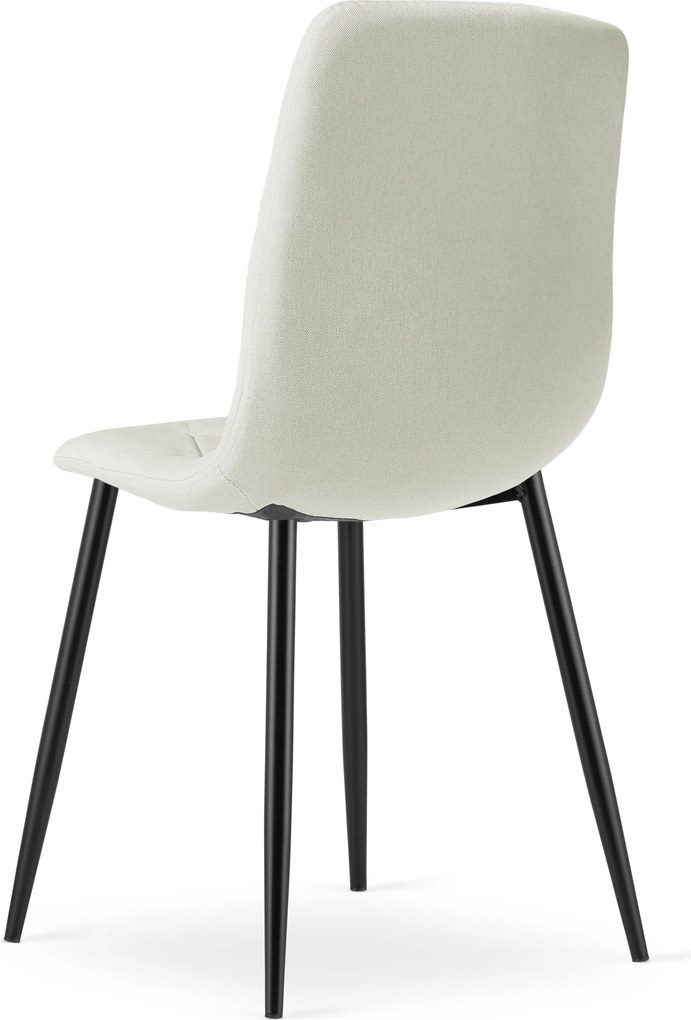 Krémová jedálenská stolička LIBRA s čiernymi nohami