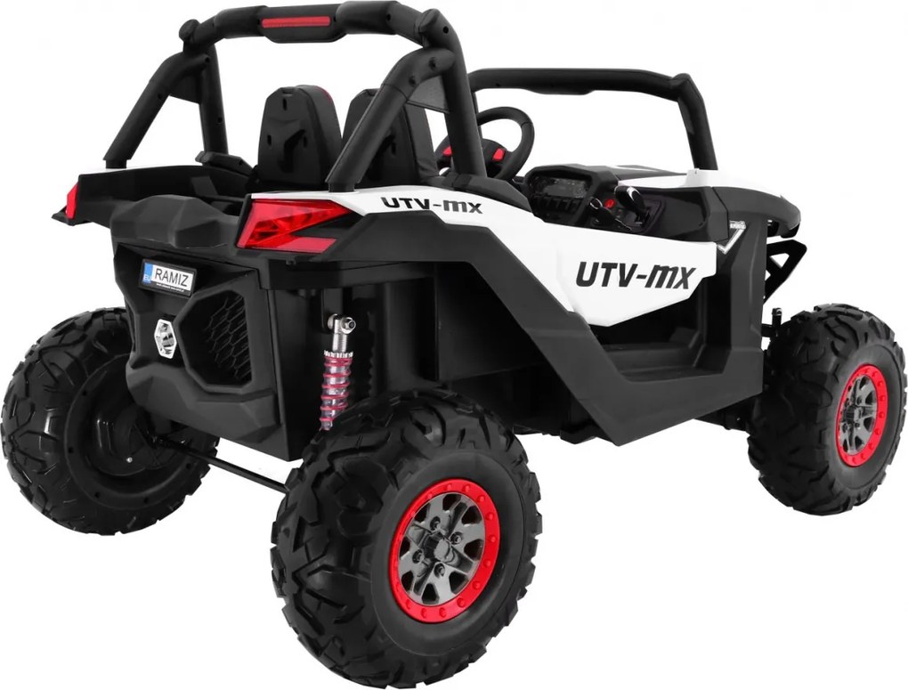 Ramiz Detský kočík SuperStar biely + pohon 4x4 + diaľkové ovládanie + batožinový priestor + MP3 LED + zámok dverí