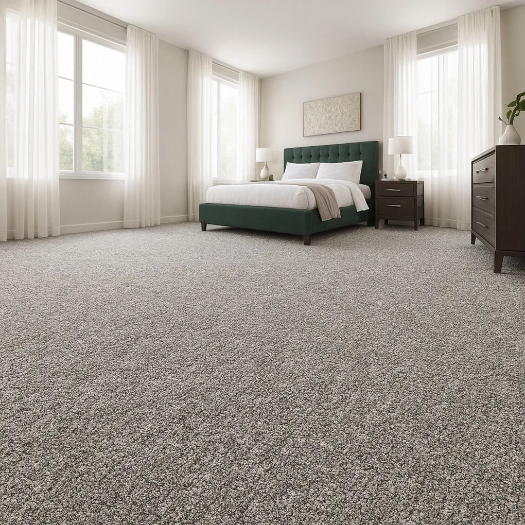 Timzo, Metrážny koberec Bingo 6828, na mieru, šíře 3m,4m,5m, šedá, filc, obývacia izba