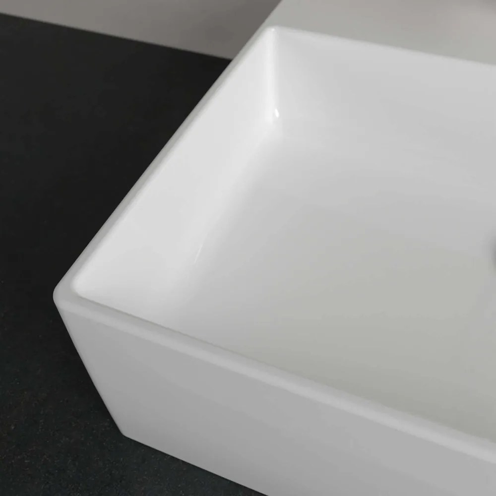 VILLEROY &amp; BOCH Memento 2.0 obdĺžnikové umývadlo na dosku s otvorom, s prepadom, 500 x 420 mm, biela alpská, 4A075001