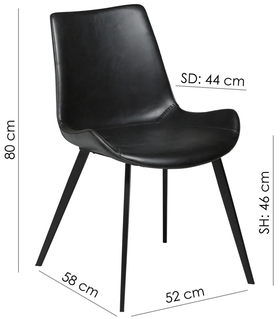HYPE ČALÚNENÁ STOLIČKA black faux/black