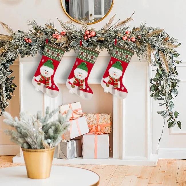 Vianočná dekorácia SNOW 4 červená /  zelená