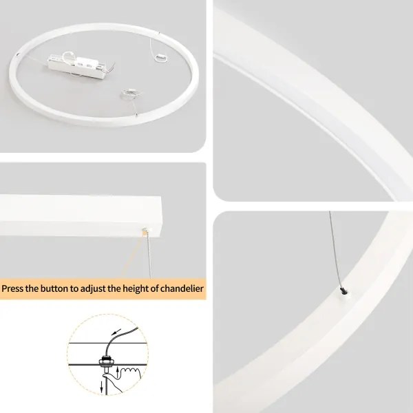 BRILAGI - stmievateľný LED luster na lanku PORTOFINO LED/60W/230V priemer 80 cm biela s diaľkovým ovládaním